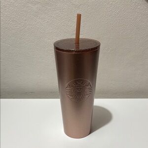 Starbucks Gold Accent Tumbler Luxurious Metallic Design